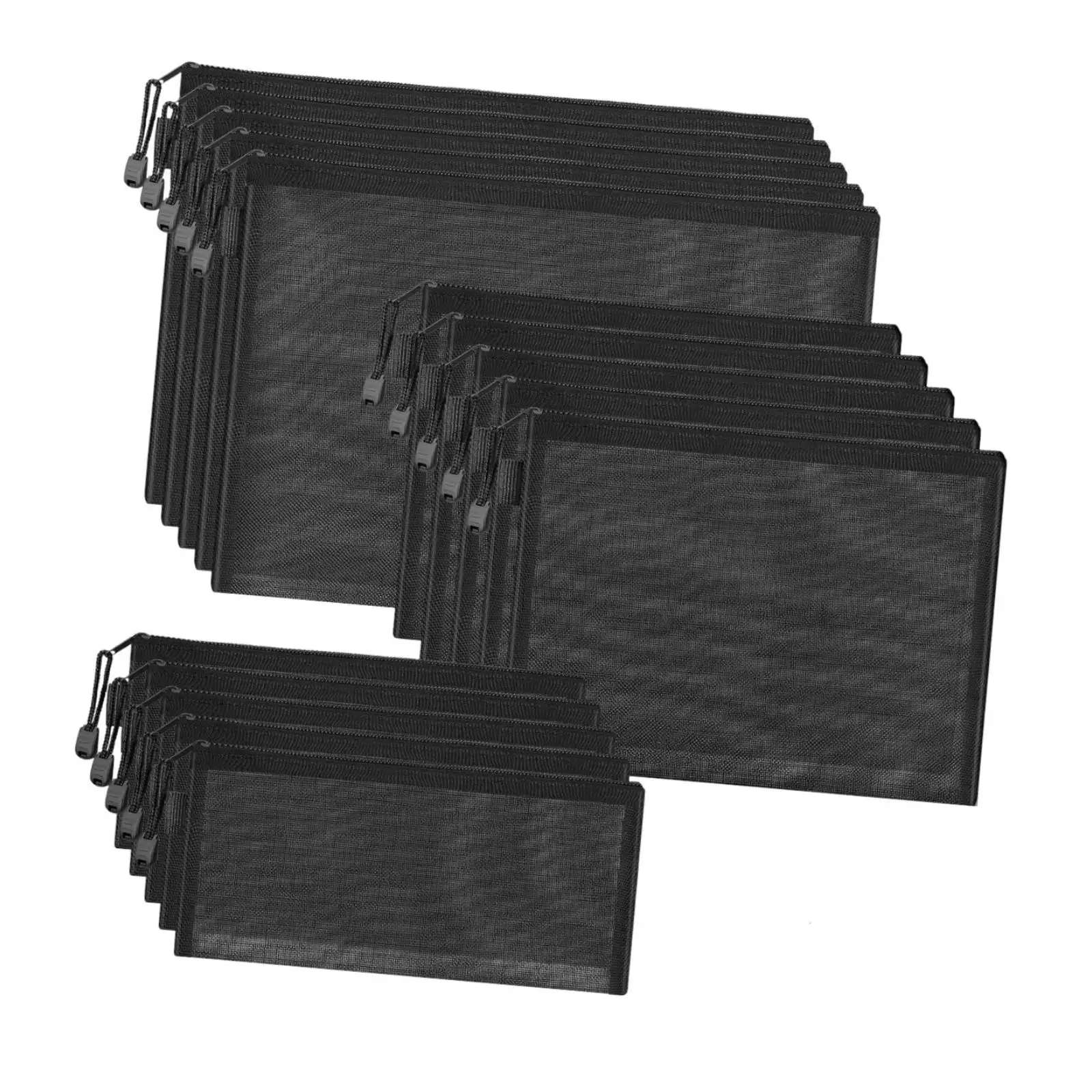 

15 Pieces Mesh Zipper Pouch Bags Toiletry Bag for Organizing School Supplies