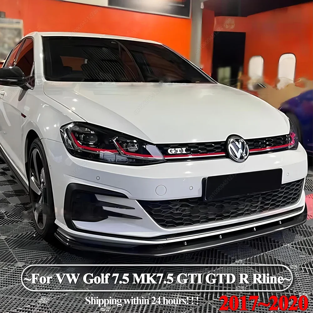 

Maxton Style Front Bumper Lip Diffuser Canard Splitter Guard For VW Golf 7.5 MK7.5 GTI GTD R Rline 2017-2020 Bodykits Tuning ABS