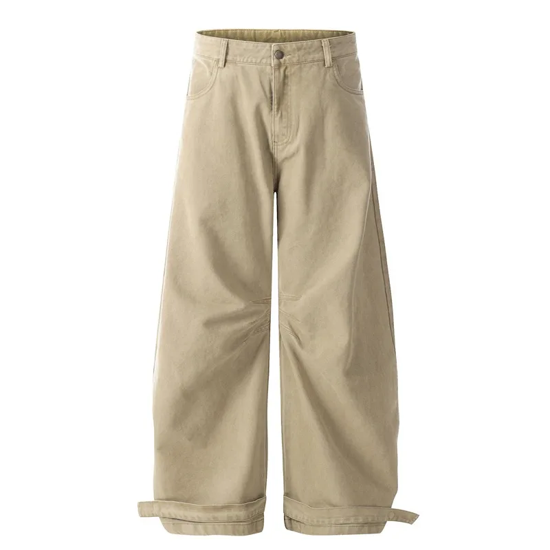 

Outdoor Sports Leisure High Waisted Loose Comfortable Breathable Teenagers Solid Color Multi-functional Straight Leg Pants
