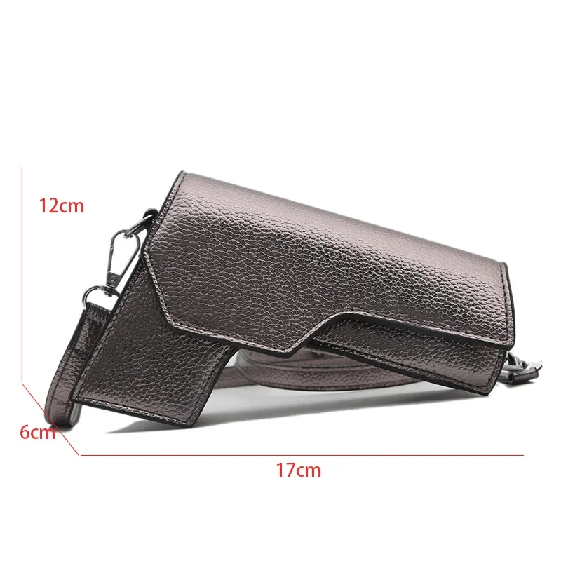 Gun Shape Design Mini Crossbody Phone Bag For Lady Girls Fashion Fun Creative Bag Retro Gold Pu Leather Handbag Messenger Bag