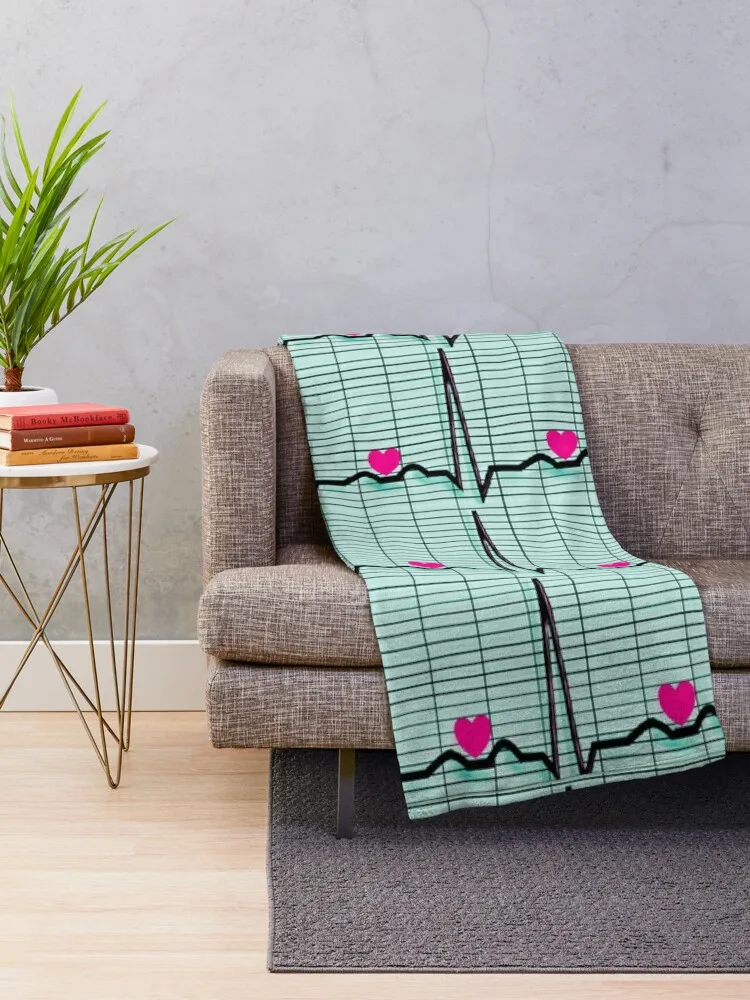 Artsy Cardiac Rhythm (NSR) Throw Blanket Decorative Sofas Tourist Blankets