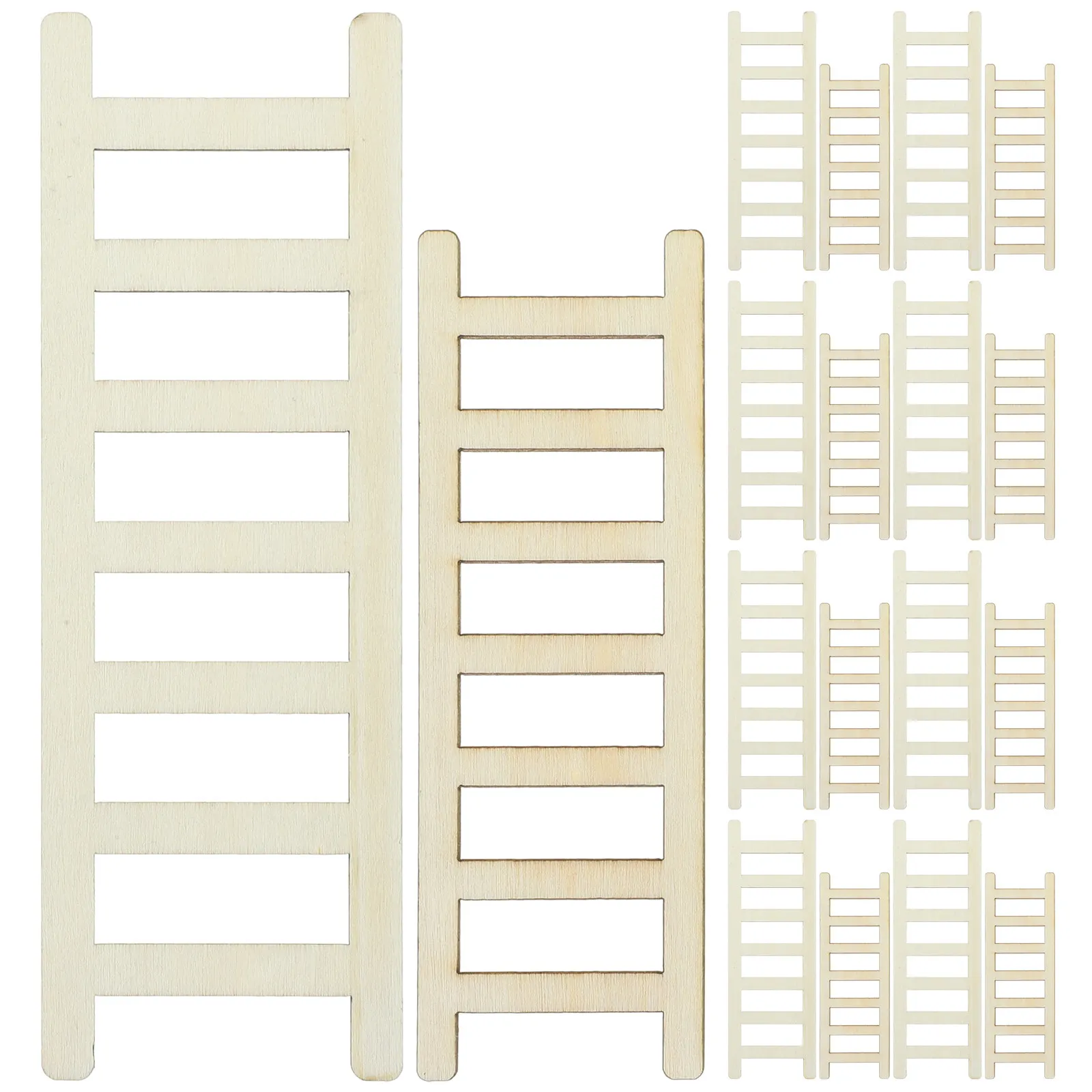 

20 шт. деревянных мини-лестниц, гладкие, натуральные, декоративные, идеально подходят для миниатюрного домика, ландшафта, мебели и сцен