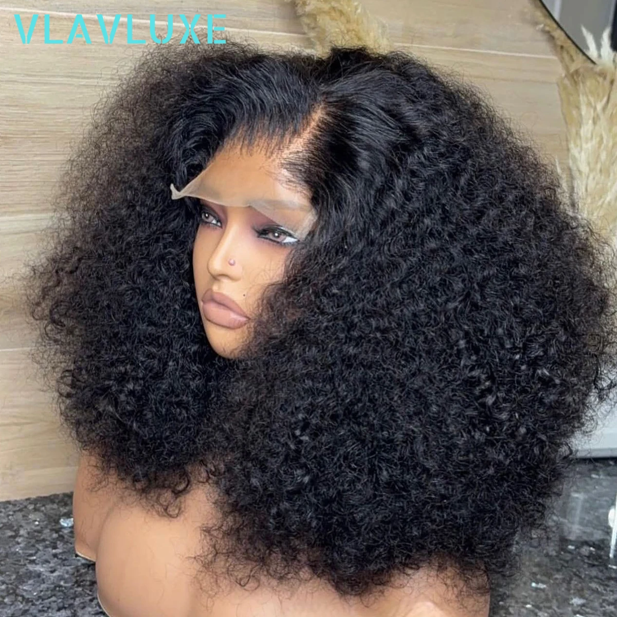 

Афро-кудрявый вьющийся парик с плотностью 400, бесклеевой парик Wear And Go, 13x6 HD, прозрачный кружевной фронтальный парик, бразильский предварительно сорванный парик Remy