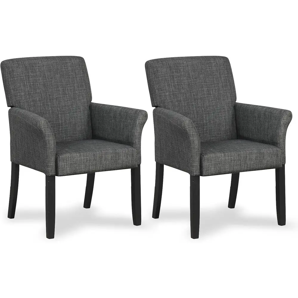 

Upholstered Fabric Waiting Room Chairs, Set of 2, Padded Armrests, Backrest, Wooden Legs, Ideal for Executive, Meeting, and Dini