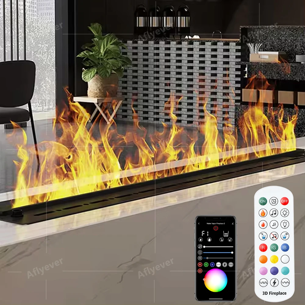 3D atomization fireplace simulation flame new electronic fireplace embedded household indoor LED ambient light humidifier