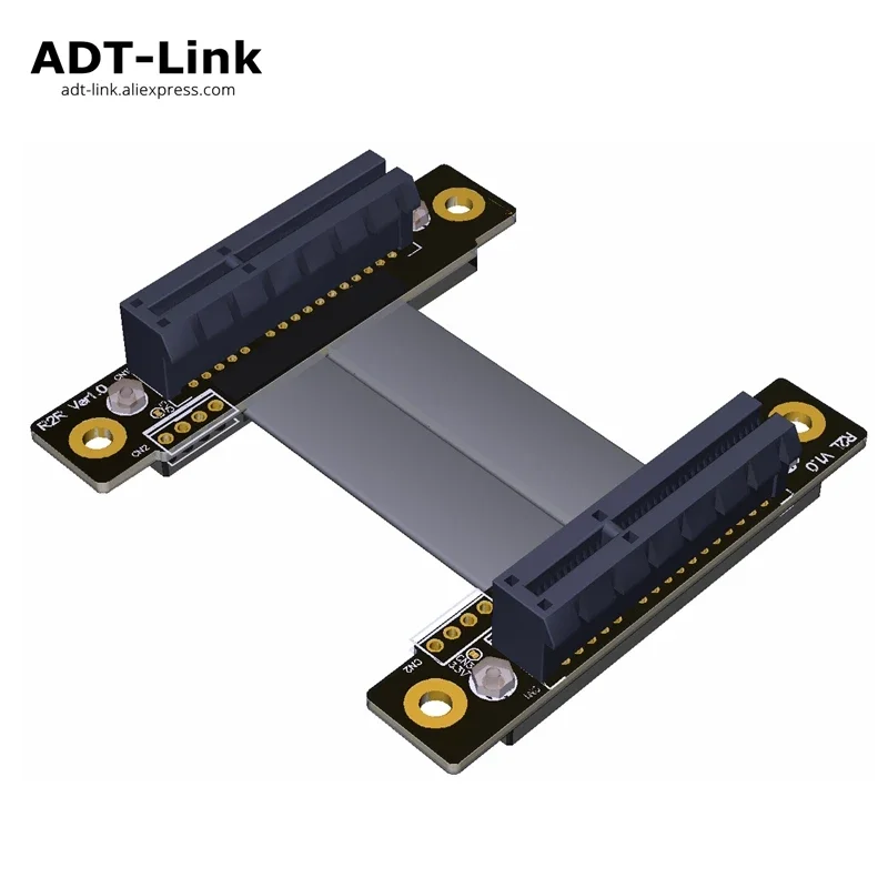 ADT-Link PCIe 3.0 X4 to X4 Female-Female Cable Right Angled Elbow RAID Extender Converter for GTX1080Ti Graphics SSD PCI-E 4x