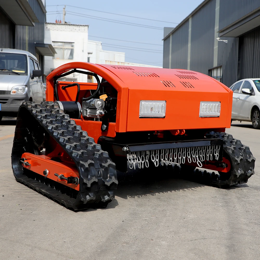 Mesin Pemotong Rumput Remote Control Cerdas untuk Penggunaan Segala Medan Mesin Pemotong Rumput Perayap Putaran Nol Lebar Pemotongan 500Mm