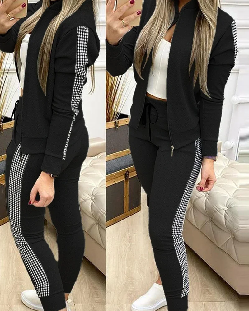 Fashion Two-Pieces Suit Sets Female Stylish Plus Size Metal Sequins Coat & Pant Sets Women Elegant Tracksuit Women