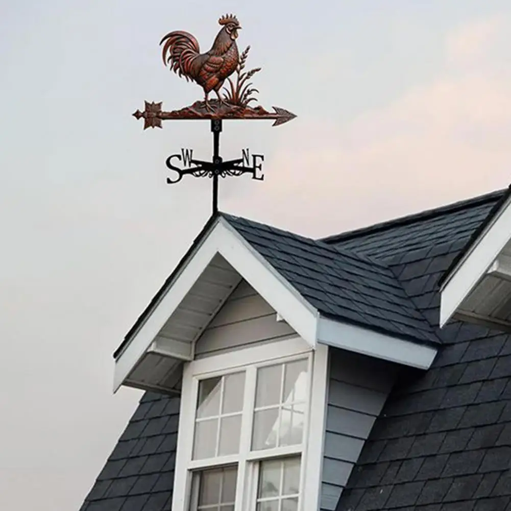 Garden Theme Weather Vane Retro Metal Rooster Weather Vane Farmhouse Outdoor Garden Decor Decorative Wind for Yard for Outdoor