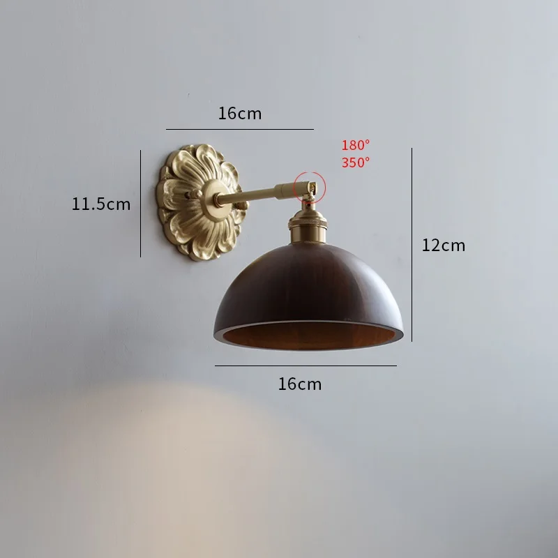 IWHD Walnut Wooden LED Interior Wall Light Fixtures For Bedroom Living Room Stair Bar Home Decor Nordic France Beside Lamp