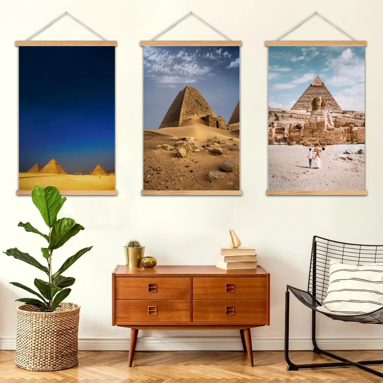 pyramid Framed Wall Painting Canvas Art Poster and Wall Art,  Modern Family Bedroom Decor,Decorative painting