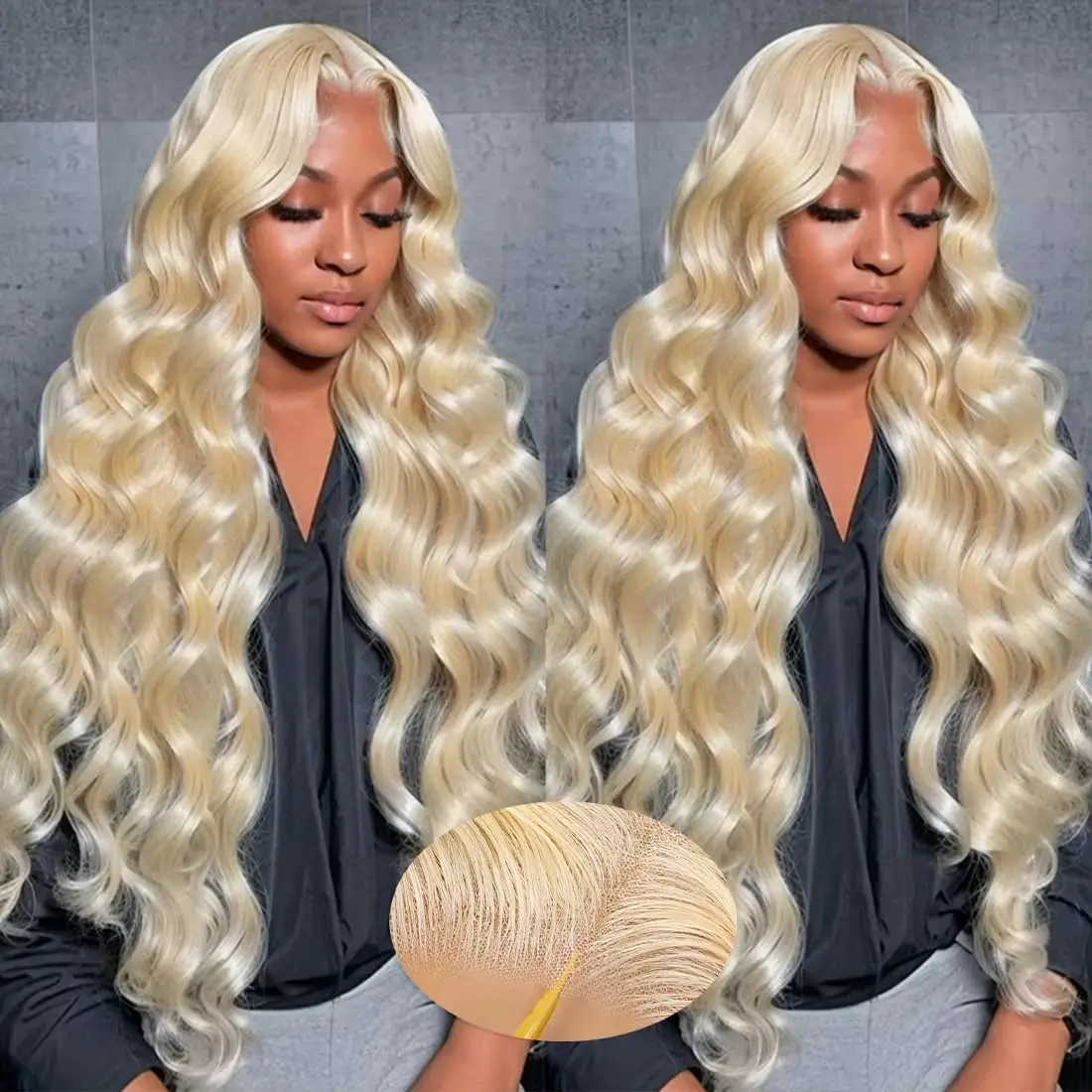 

613 Blonde 40 Inch Body Wave 13x4 Transparent HD Lace Human Hair Wig 13x6 HD Lace Frontal Wigs 200 Density Pre Plucked For Women