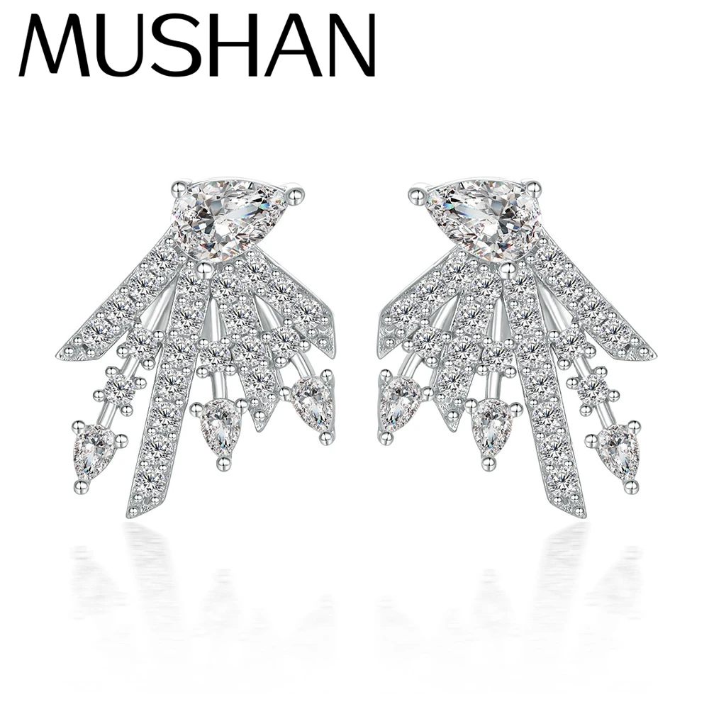 

MuShan Jewelry 925 Sterling Silver Stud Earrings Dangle HCD Gemstones Anniversary Gift Vintage Women Earring Fine Jewelry