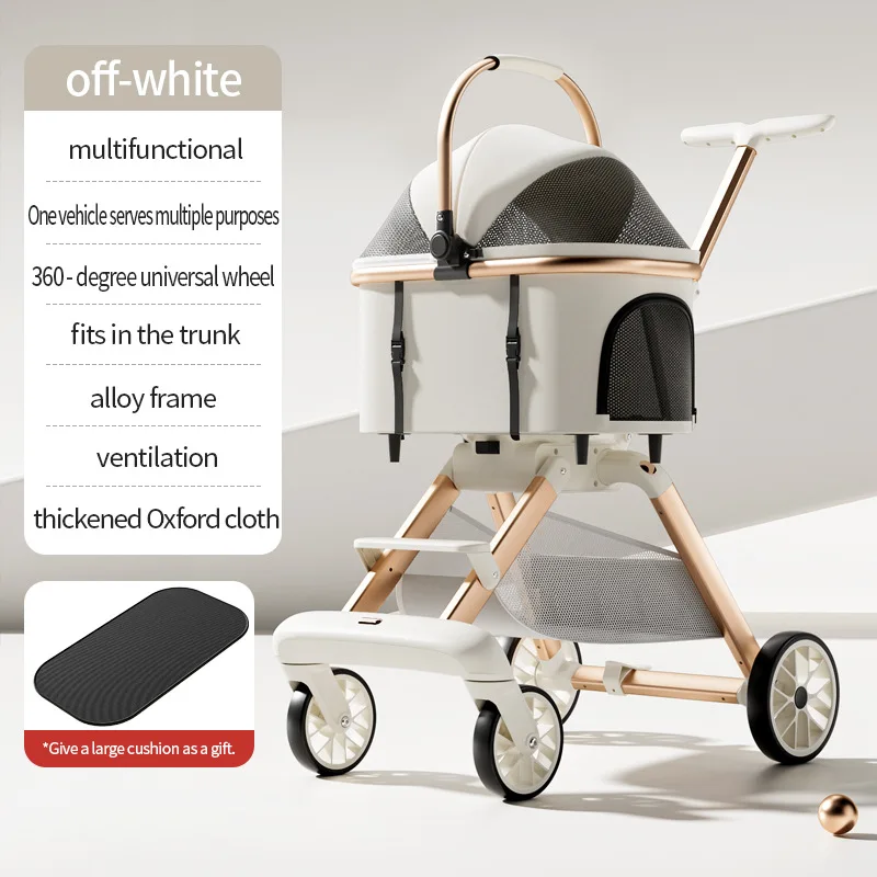 

Lightweight Aluminum Alloy Pet Stroller Large Foldable Dog Cart for Cross-Border Outings Oxford Bag Separation Animals