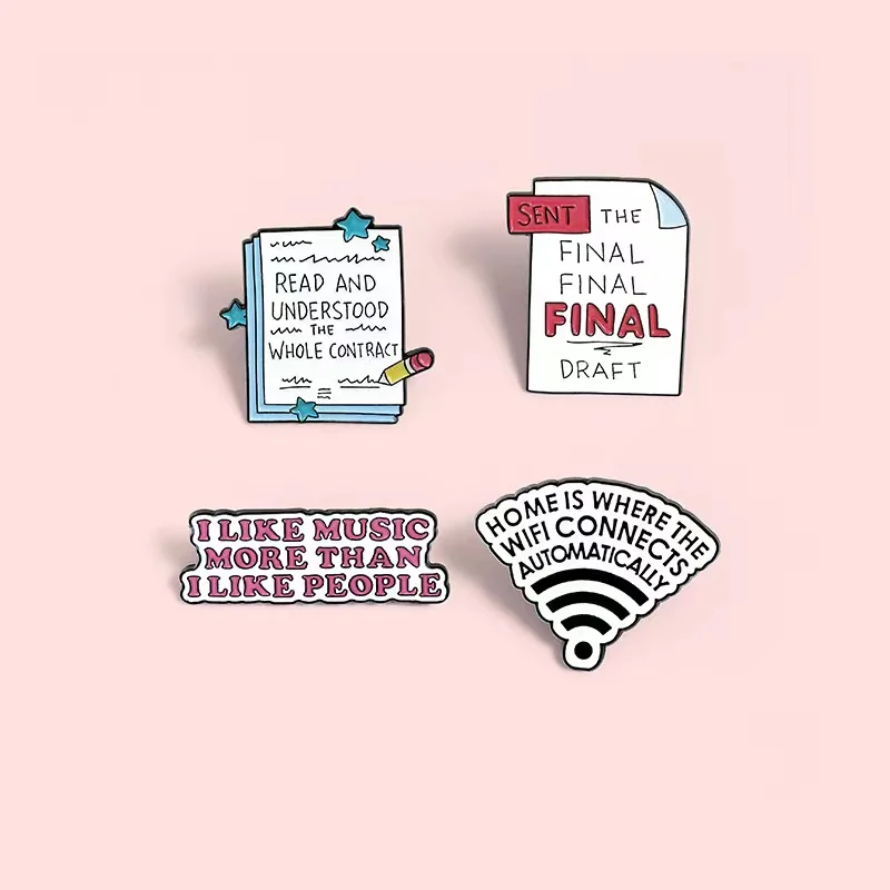 Pin Club |  4 Styles Humor Funny Quote Brooches Backpacks Clothes Accessory Enamel Custom  Lapel Badges  Jewelry Gifts Wholesale