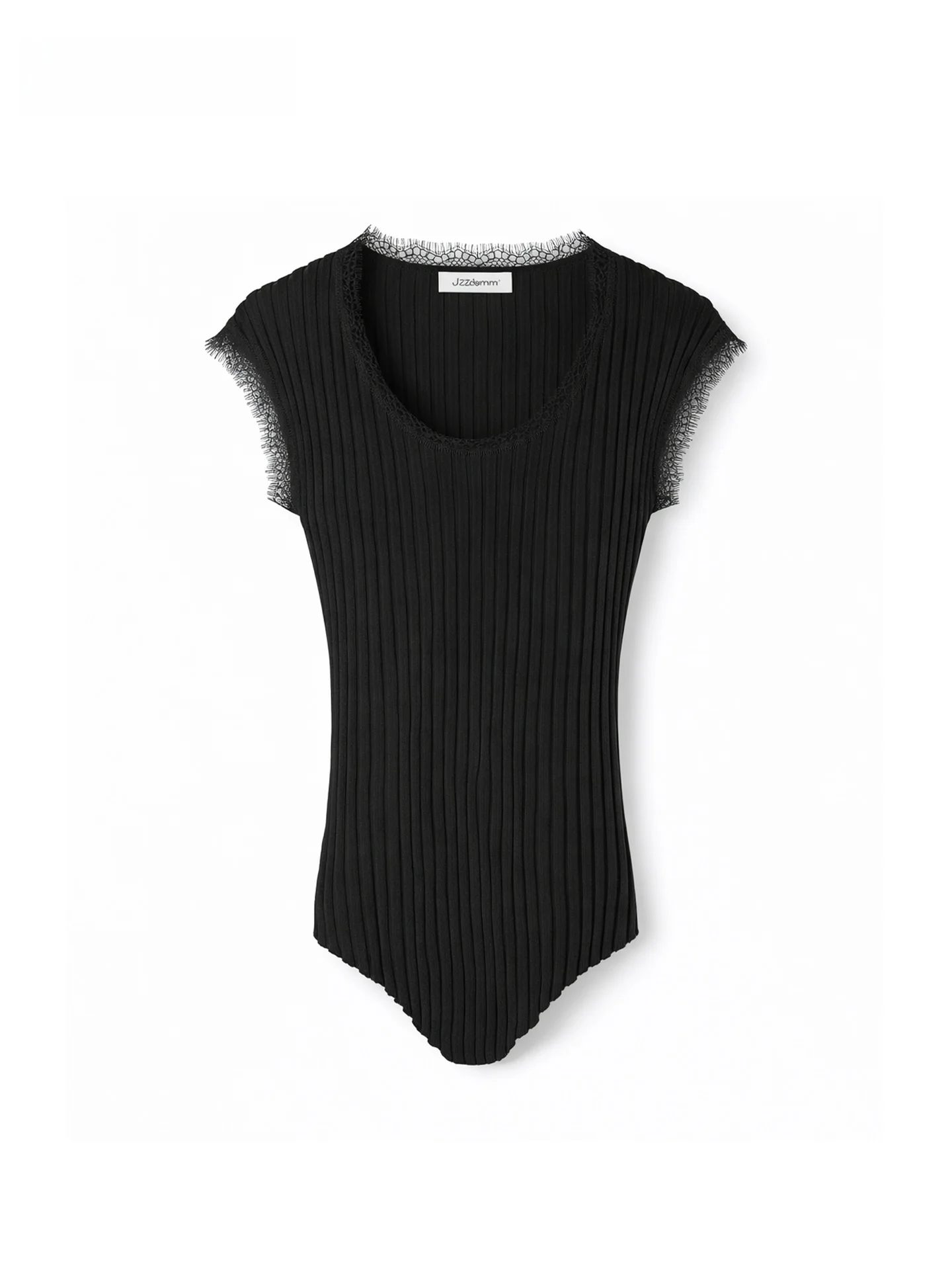 

JZZDEMM Bla Knitted Svel Vest Women's Slimming Lace Trim Decorative Top Chinese Sle Casual ort Length round Ne