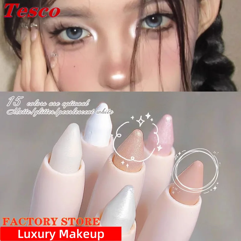 الأبيض كحل بريق لامع عينيه عصا العين اينر القلم 15 ألوان ماتي البني الوردي بيرليسسينت عيون ماكياج سطع دودة القز