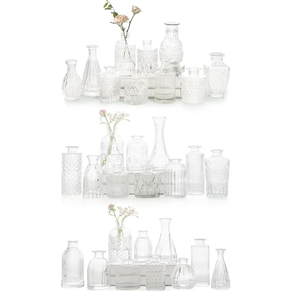 

Glass Bud Vase Set of 30 - Small Vases for Flowers, Clear Bud Vases in Bulk, Cute Glass Vases for Centerpieces, Mini Vintage Vas