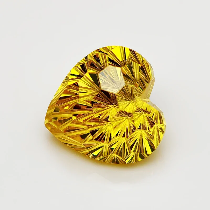 5A 新品 高級 パープル/紫/イエロー/シャンパンカラー 6x6mm ハート型 パイロテクニックカット キュービックジルコニア ストーン ルースジェムストーン ジュエリー製作用