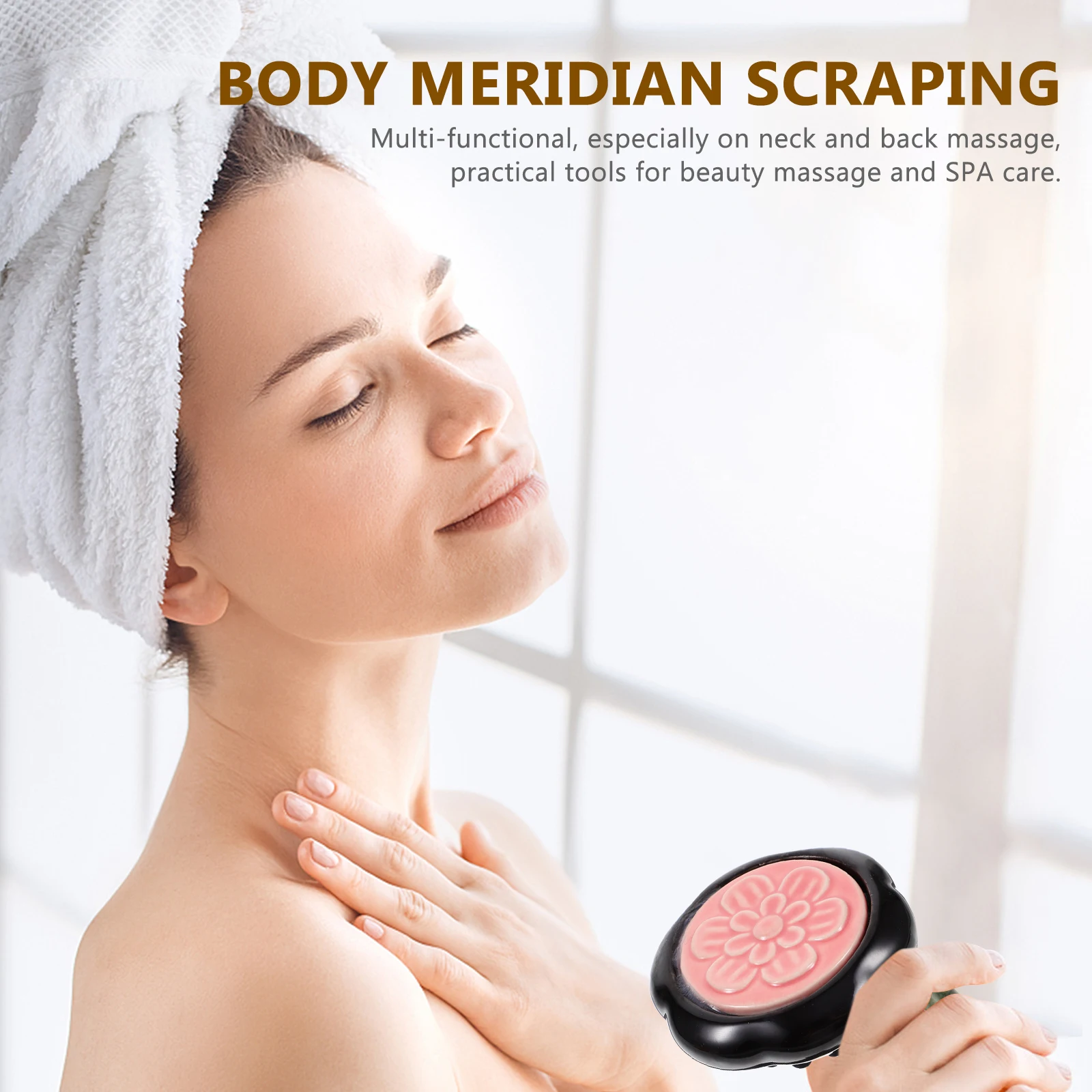 แปรงขูดผิวหน้าแม่เหล็กทรงดอกบัว 1 ชิ้น อุปกรณ์เสริมความงามสำหรับใบหน้า แผ่นกัวซา นวดผิว ดูแลผิว สปา เครื่องขูดผิว สีดำ