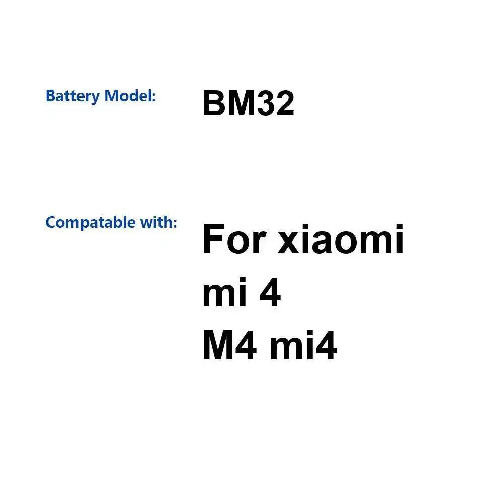 

BM32 3000 мАч, хорошая низкотемпературная батарея для мобильного телефона Xiaomi MI 4 M4 Mi4