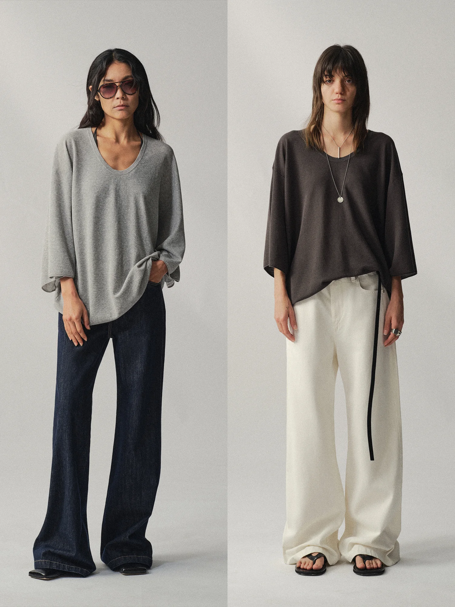 

Футболка Liegee Classic Multicolor Knitted Loose Fit с глубоким U-образным вырезом, повседневная, из смесового хлопка и полиэстера, удобная, дышащая.