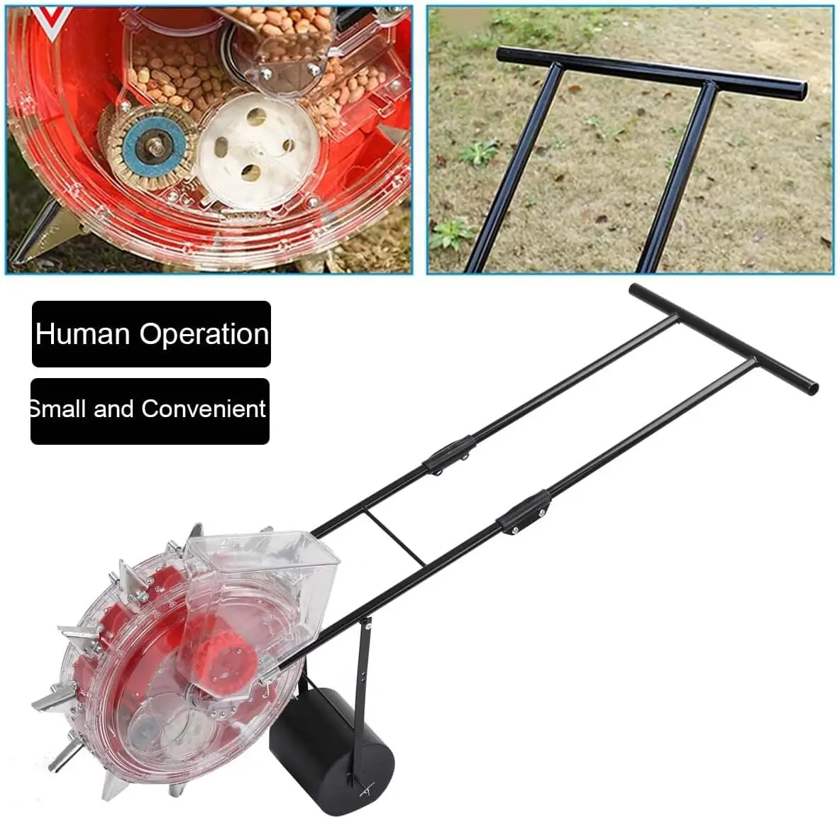 Esparcidor de semillas manual, máquina de semina manual, sembradora de rodillos de empuje manual, esparcidores dispensadores de semillas, herramienta para plantar semillas de maíz