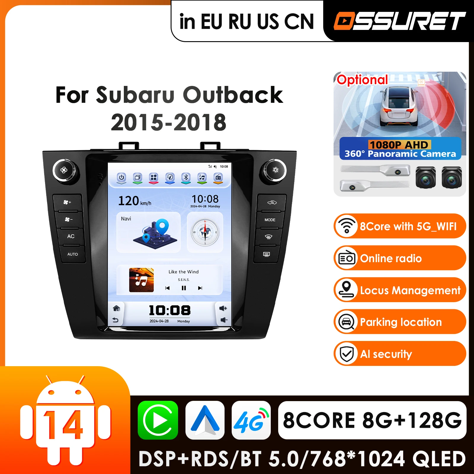 

9.7 inch screen Carplay 4G-LTE Carplay Android Car Radio For Subaru Outback 2015 - 2018 Car Multimedia Player GPS Auto Stereo BT