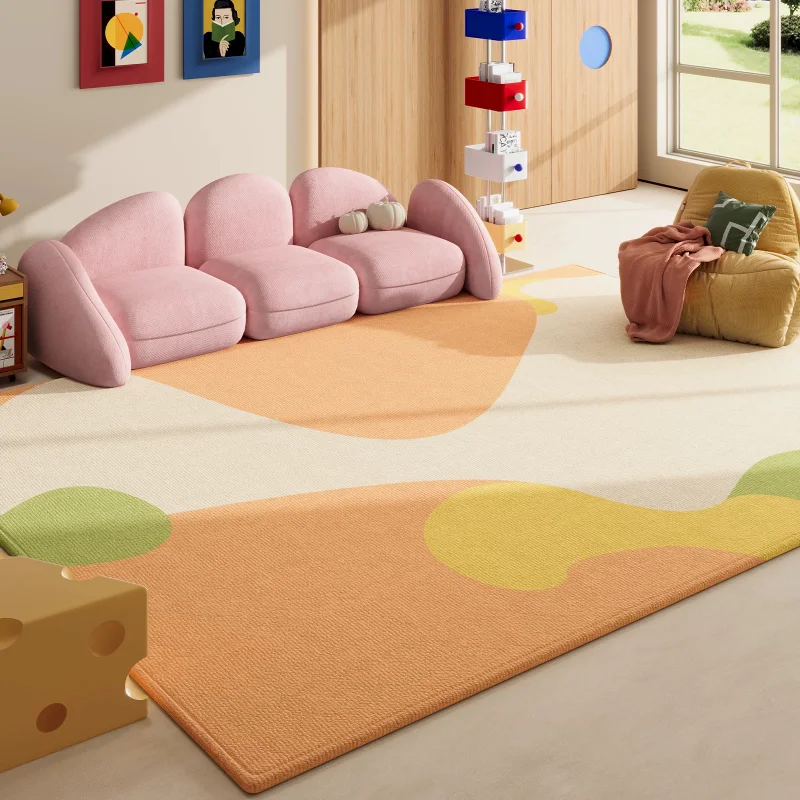 VIKAMA Green Irregular Blob Area Rug Minimalist Carpet Living Room Floor Mat Washable Soft For Bedroom Decor