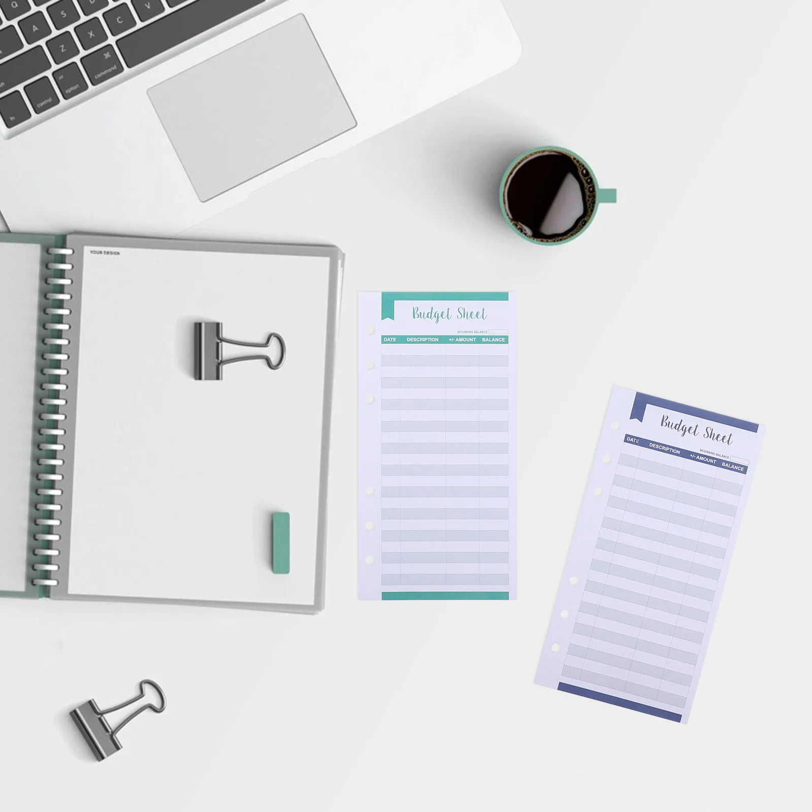 Budget Sheet for Personal Use 40Pcs Expense Tracker Excel Planner Colorful Office Supplies