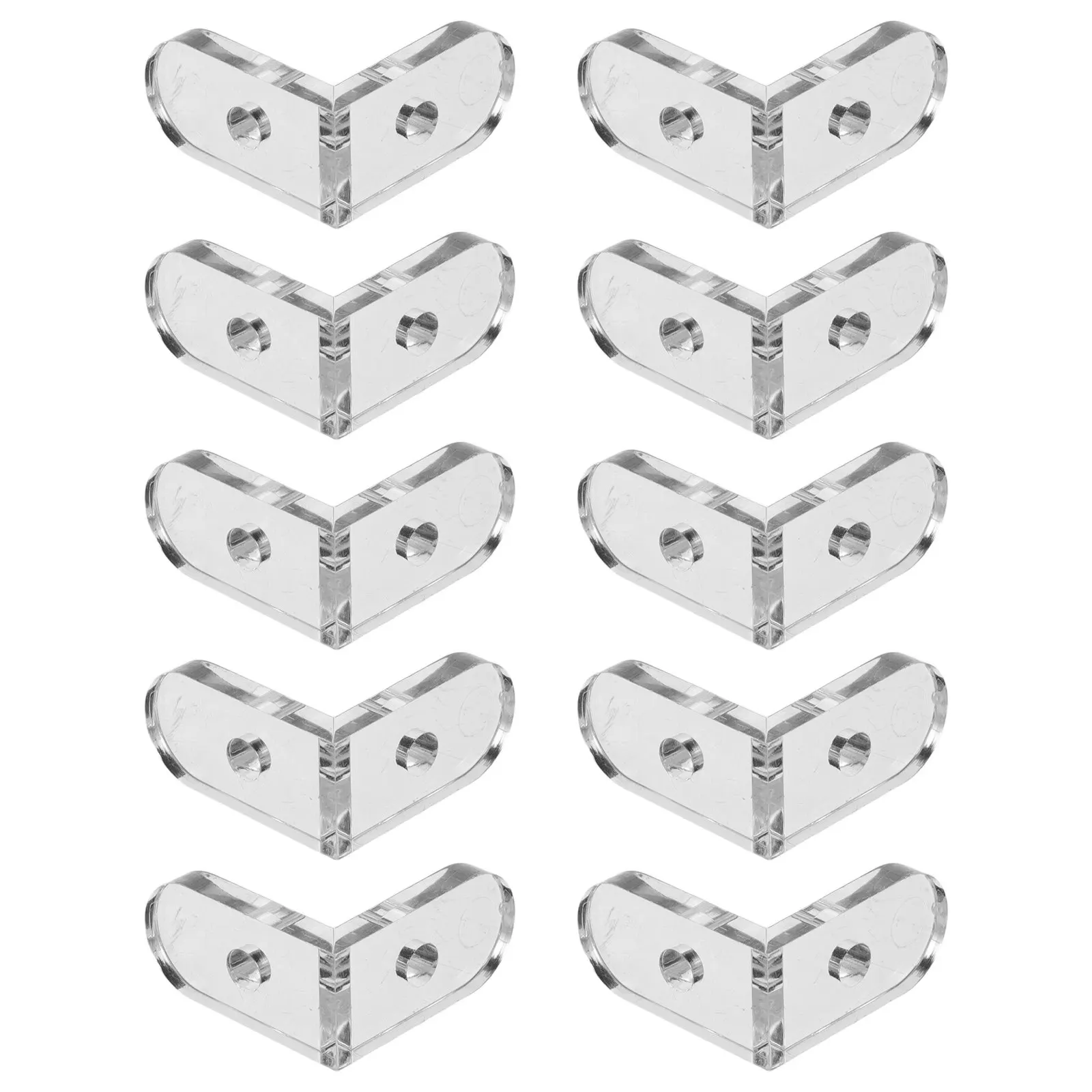 10Pcs Transparent Glass Corner Bracket L-Shaped Clear Corner Code for DIY Jewelry Boxes Glass Display Cases Picture Frame