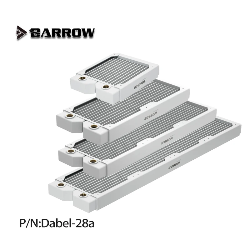 Barrow 120/240/360/480mm Copper Radiator 28mm Thick Heat Sink Water Cooling G1/4