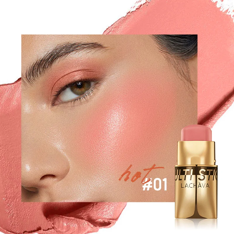Shimmer Matte 3 w 1 kremowy róż do makijażu w sztyfcie do ust, twarzy i cieni do powiek wodoodporny naturalny efekt rozjaśniający róż do makijażu