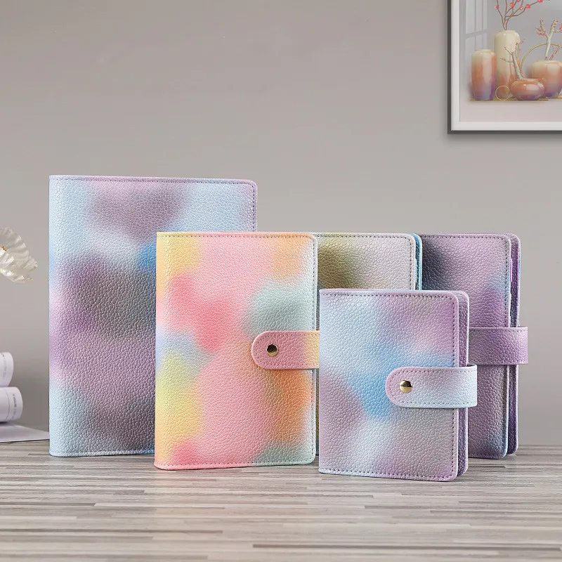 

A5 A6/A7 Tie Dye Color Change Color Loose-Leaf Notebook Notepad Planner Scrapbook Gift Soft Cover School Notebook Binder