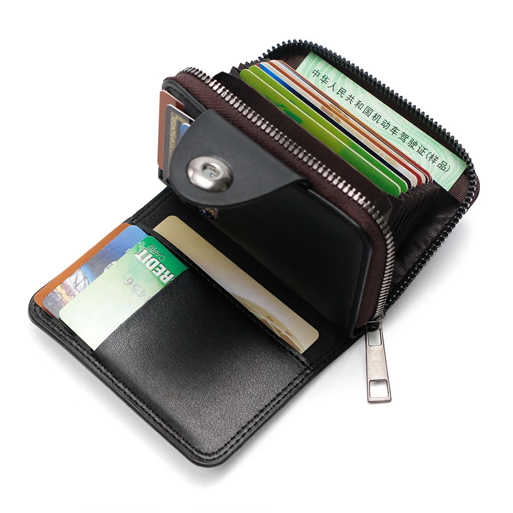 

PU Men's Short Wallets Multi-card Zipper Coin Purse large-capacity Tri-fold Wallet ID Card Holder Wallet Cartera Hombre Carteras