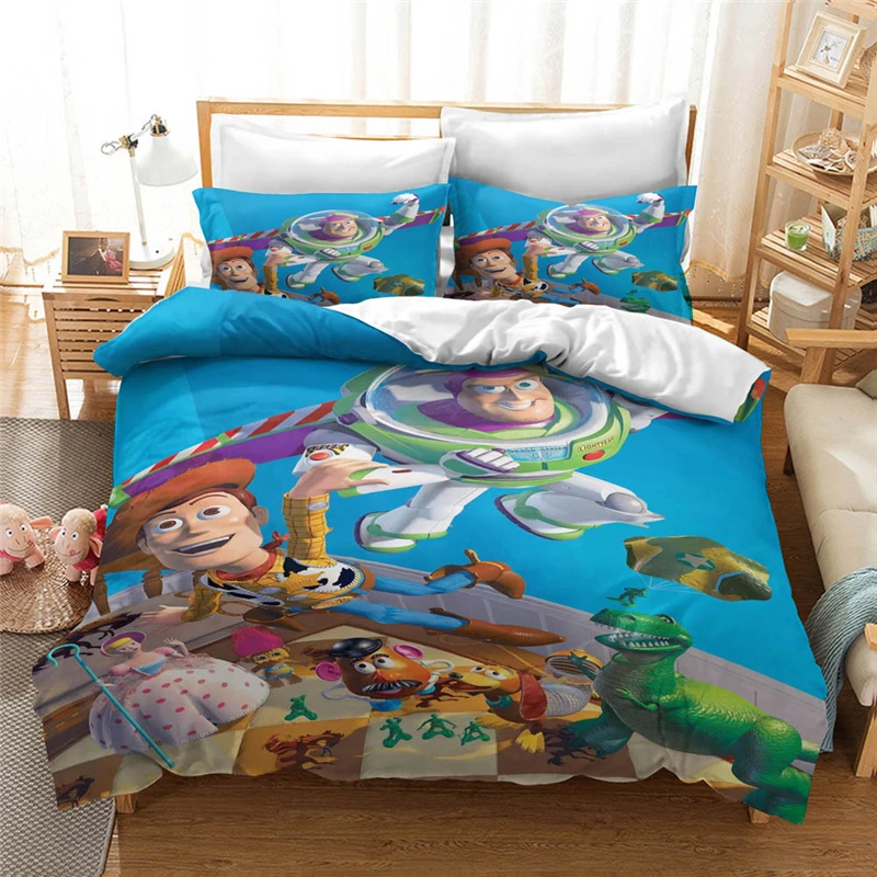 Imagem -05 - Disney dos Desenhos Animados Brinquedo História Buzz Lightyear Jogo de Cama Capa Edredão para Crianças Menino Quarto Decora Único Duplo Gêmeo Completa Rainha Tamanho