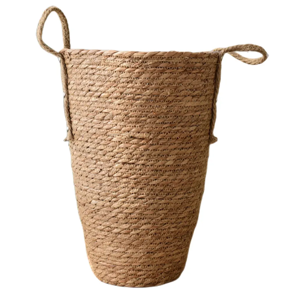 

Rattan Flower Basket Large Space Woven Planter Indoor Decorative Straw Pots Plant Container Garden Storage