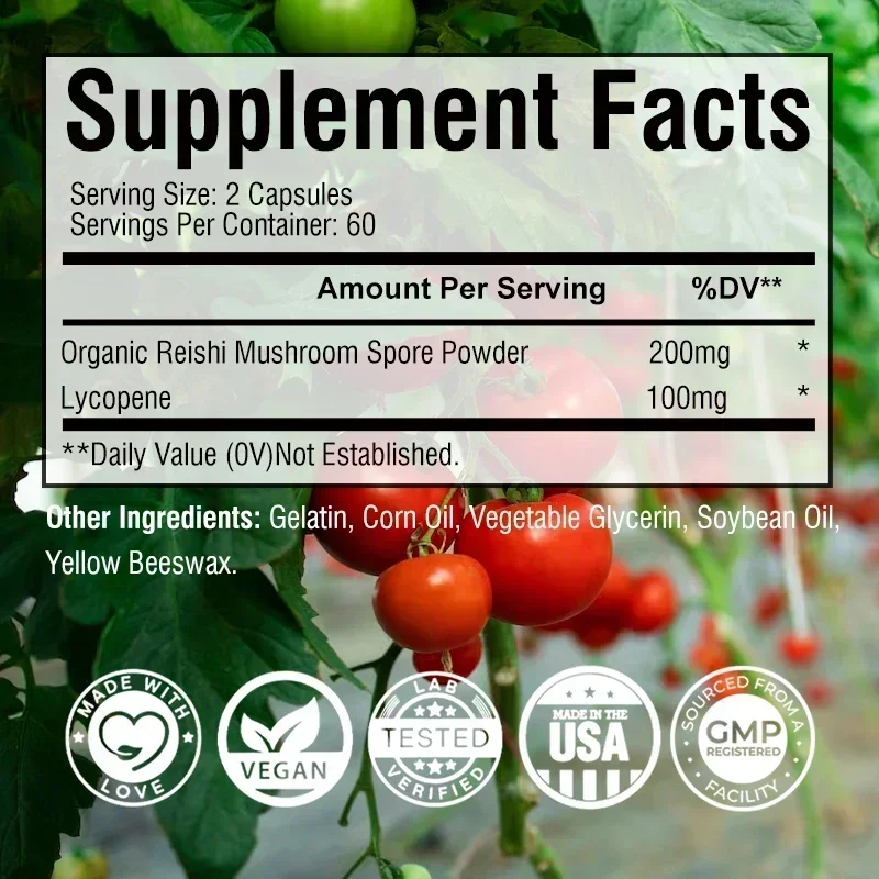 Lycopeno: salud de la próstata, sistema cardiovascular y del corazón, cuidado y belleza de la piel, antioxidante