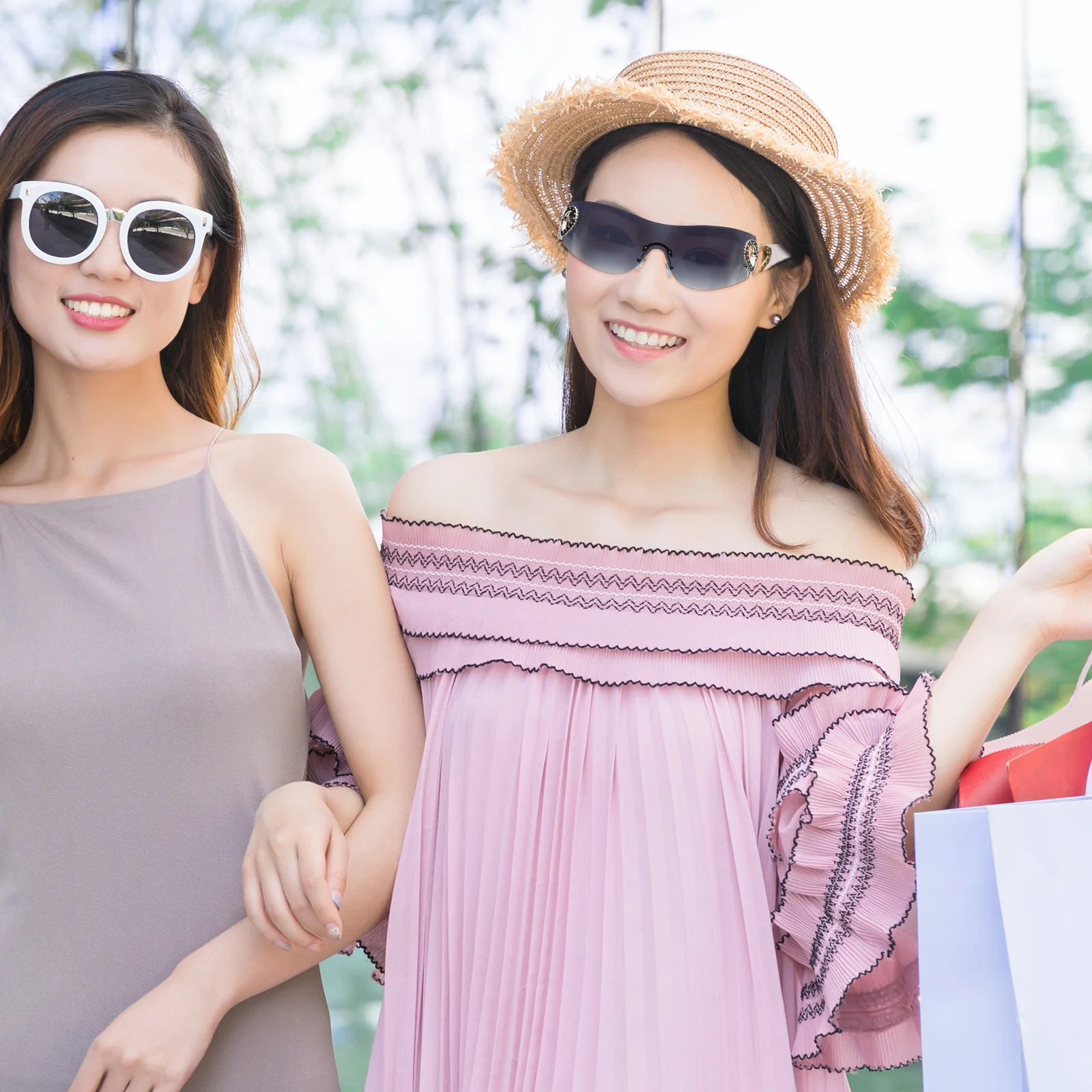 

Rimless Sunglasses Frameless Eyeglasses Women Trendy Summer Beach Party Cool Glasses Women's Sunglasses Sun Glasses