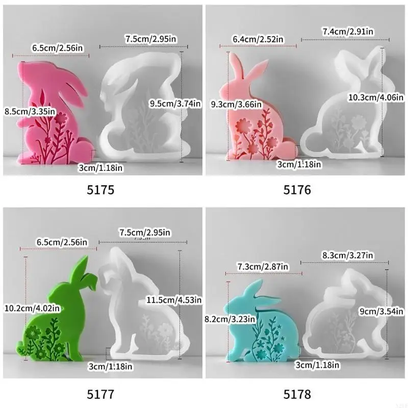 

N2UE Easy Release Silicone Mold For Crafting Easter Rabbit Display Decoration