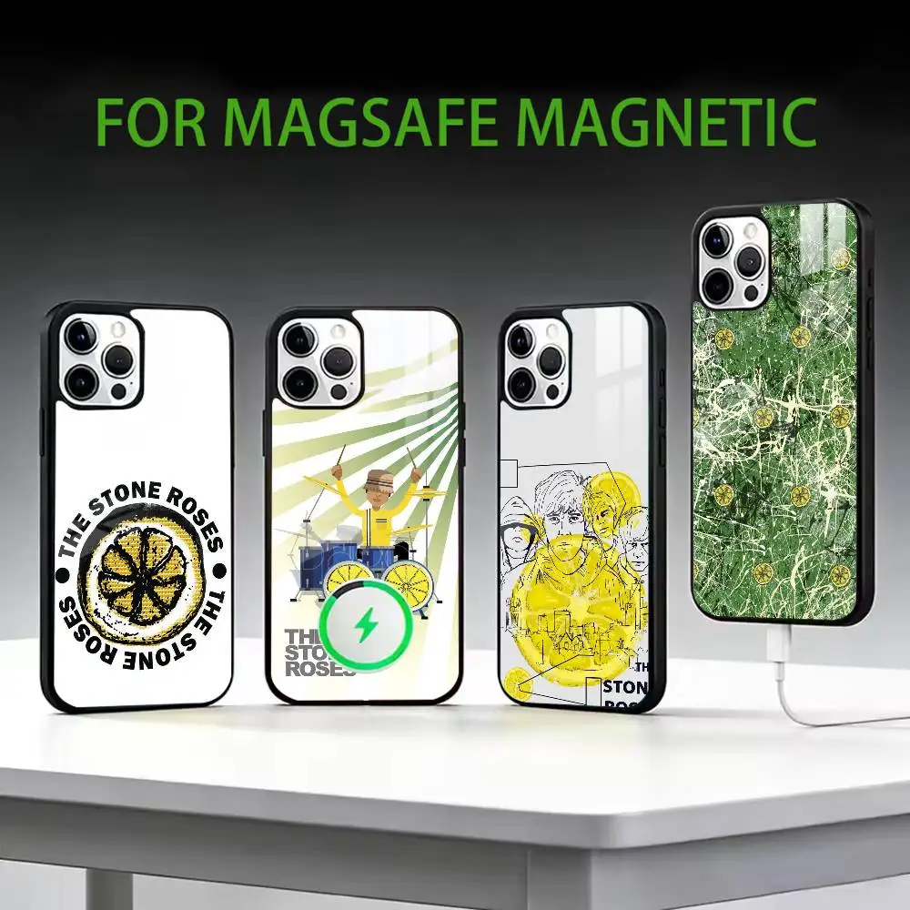 

Band T-The S-Stone Roses Phone Case For iPhone17,16,15,14,13,12,11 Plus,Pro Max Magnetic For Magsafe Wireless Charging