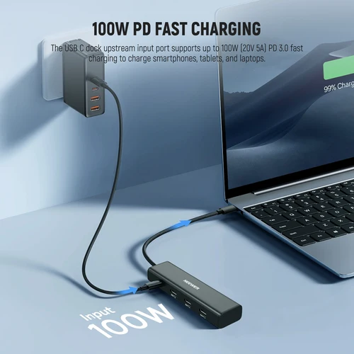 Imagen 2 del producto NEEWER USB C Hub Dock con adaptador de zapata fría, adaptador multipuerto 4 en 1 Dongle para iPhone 16 15 iPad Mac Android PC portátil