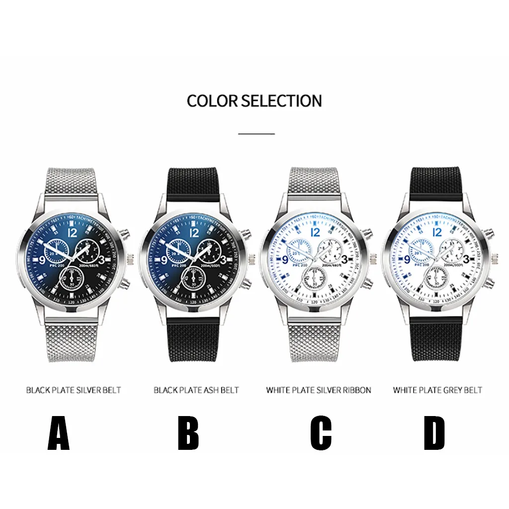 Fashion Mens Watches Luxury Silver Stainless Steel Quartz Wrist Watch Man Business Wristwatches for Men Clock Reloj Hombre