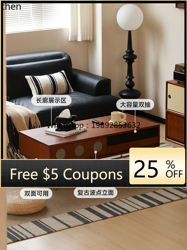 

QQ solid wood coffee table stainless steel tea table