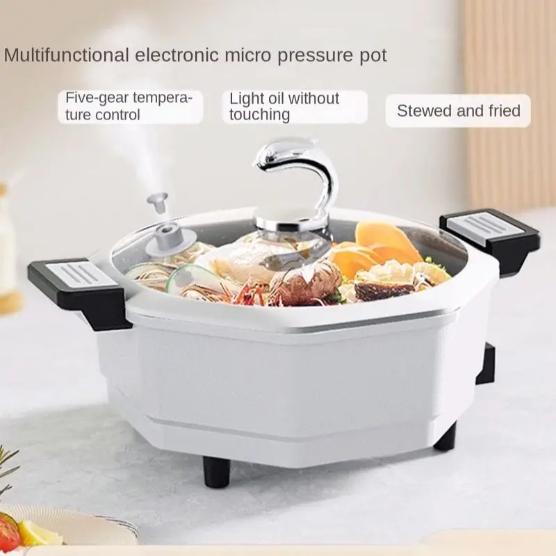 Multifunctional electric cooker household electronic micro-pressure wok cooking one pot medical stone non-stick