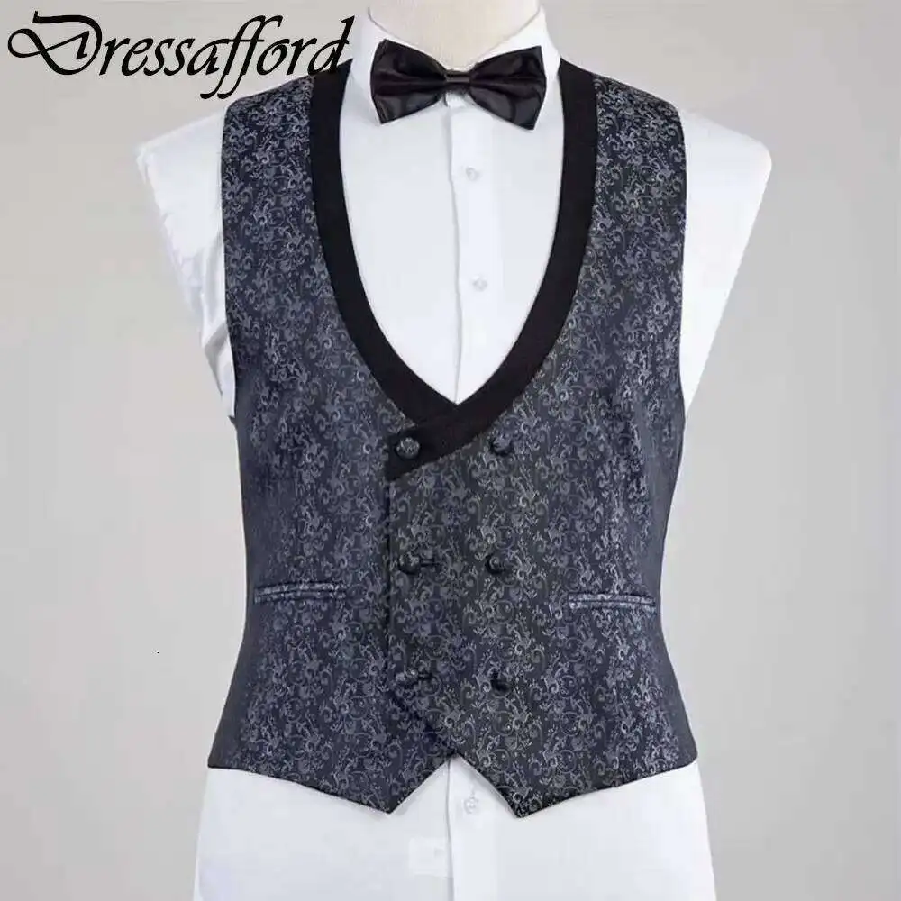 Printing Montage Men Suits Three Pieces Formal Party Blazer Groom Wear Jacket Vest + Pants