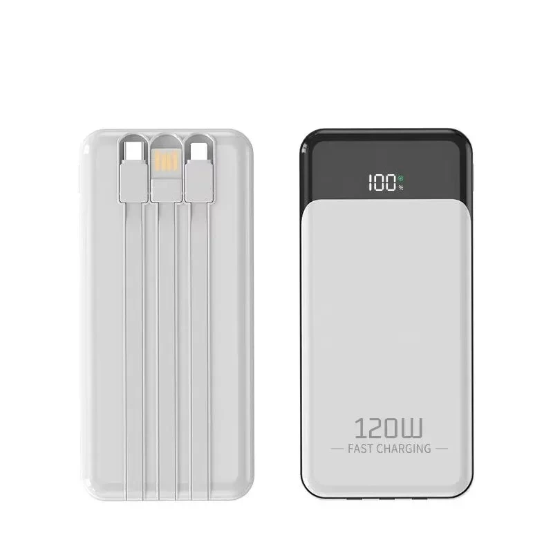 For IPhonei 20000mAh Convenient 120W Built-in Three Wire Suitable Large Capacity Super Fast Charging Mobile Power Bank