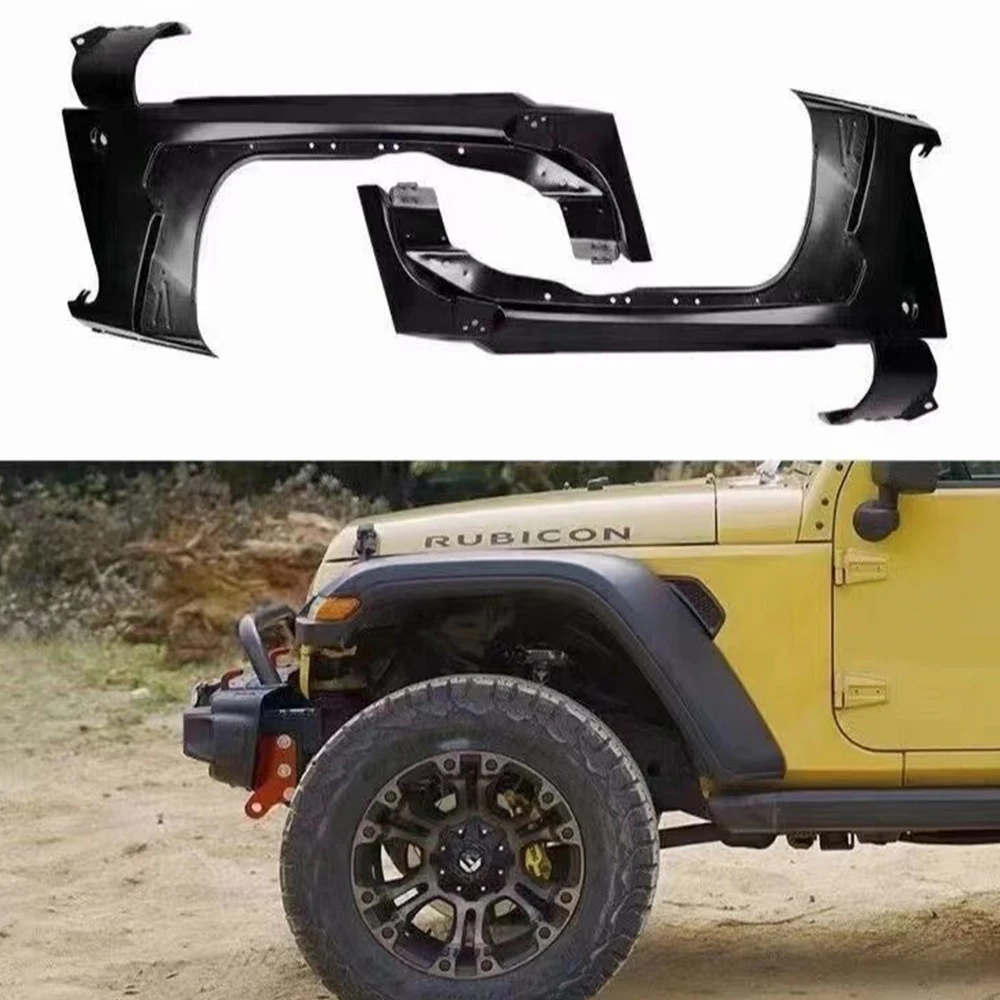 To Brazil 1 Set Black Steel JL Style Fender Kit To JK For Jeep Wrangler JK 2007-2017 J375