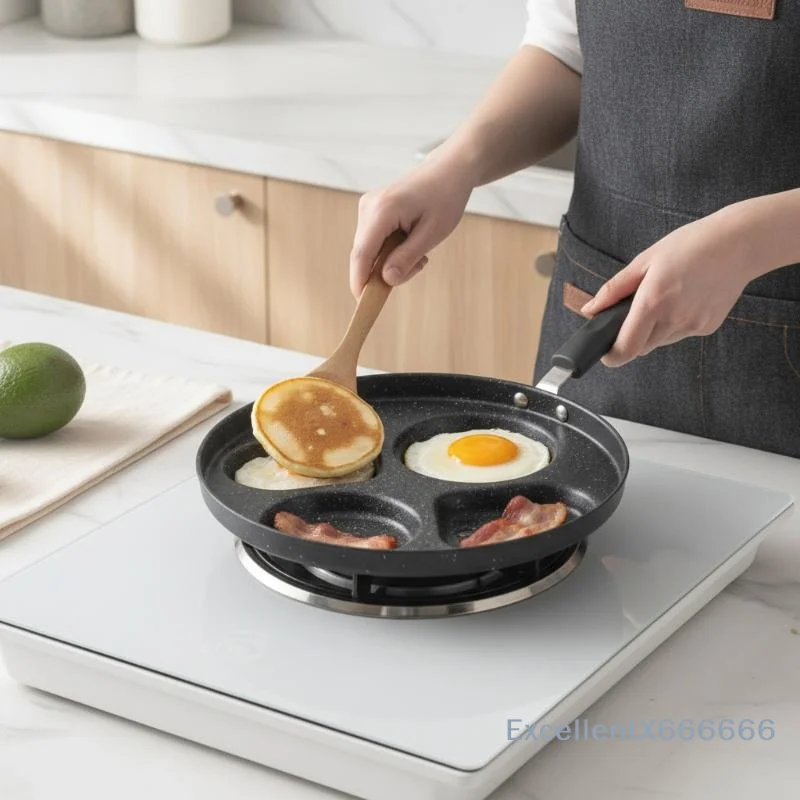 Non Stick Maifan Stone Frying Pan Food Grade Material Even Heating 20cm Skillet for Home Kitchen Egg Breakfast Cooking
