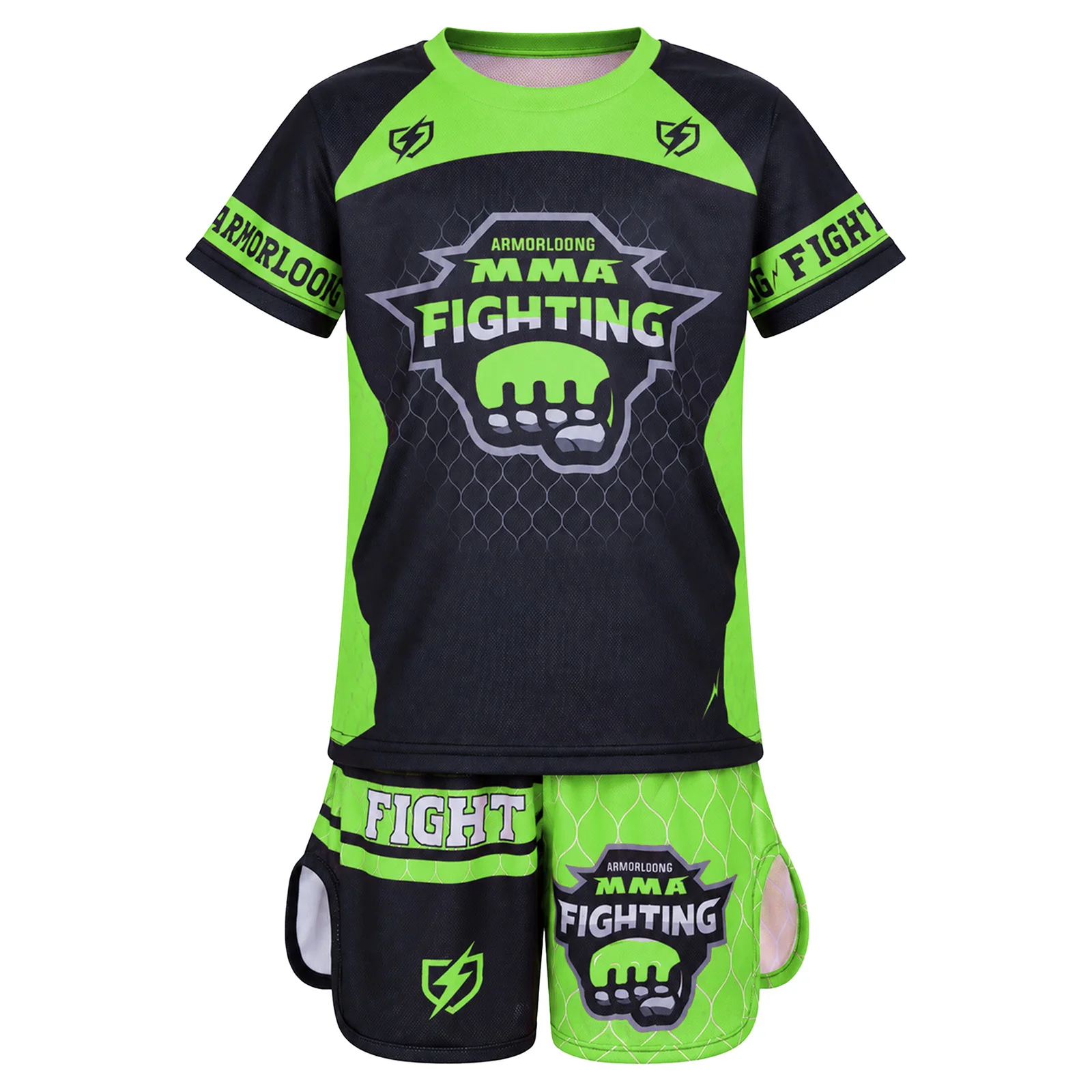 Jugend-MMA-Trainingsset für Jungen und Mädchen, Box-Outfit, Rashguard, Shorts mit seitlichen Schlitzen, Kinder-Kickbox- und Muay-Thai-Sportbekleidung – Detail 9